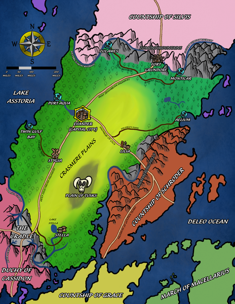 Detailed map of the Countship of Celeres